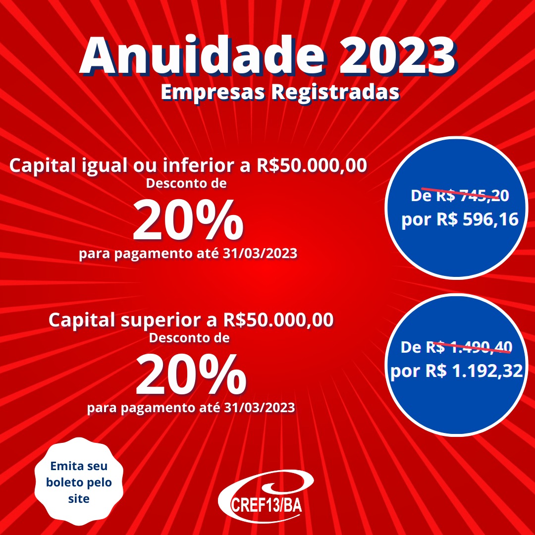 ANUIDADE 2023: boletos já disponíveis!